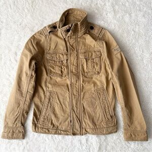 VTG Y2K 90s Abercrombie & Fitch Men Tan Sentinel Military Utility Field Jacket L